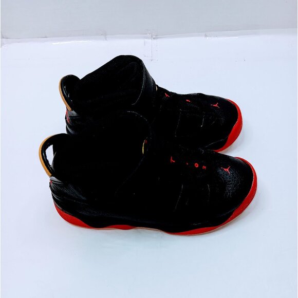 Air Jordan Toddler Basketball Shoes Black/Red 13 Retro Style Velcro Closure Size - Picture 3 of 7